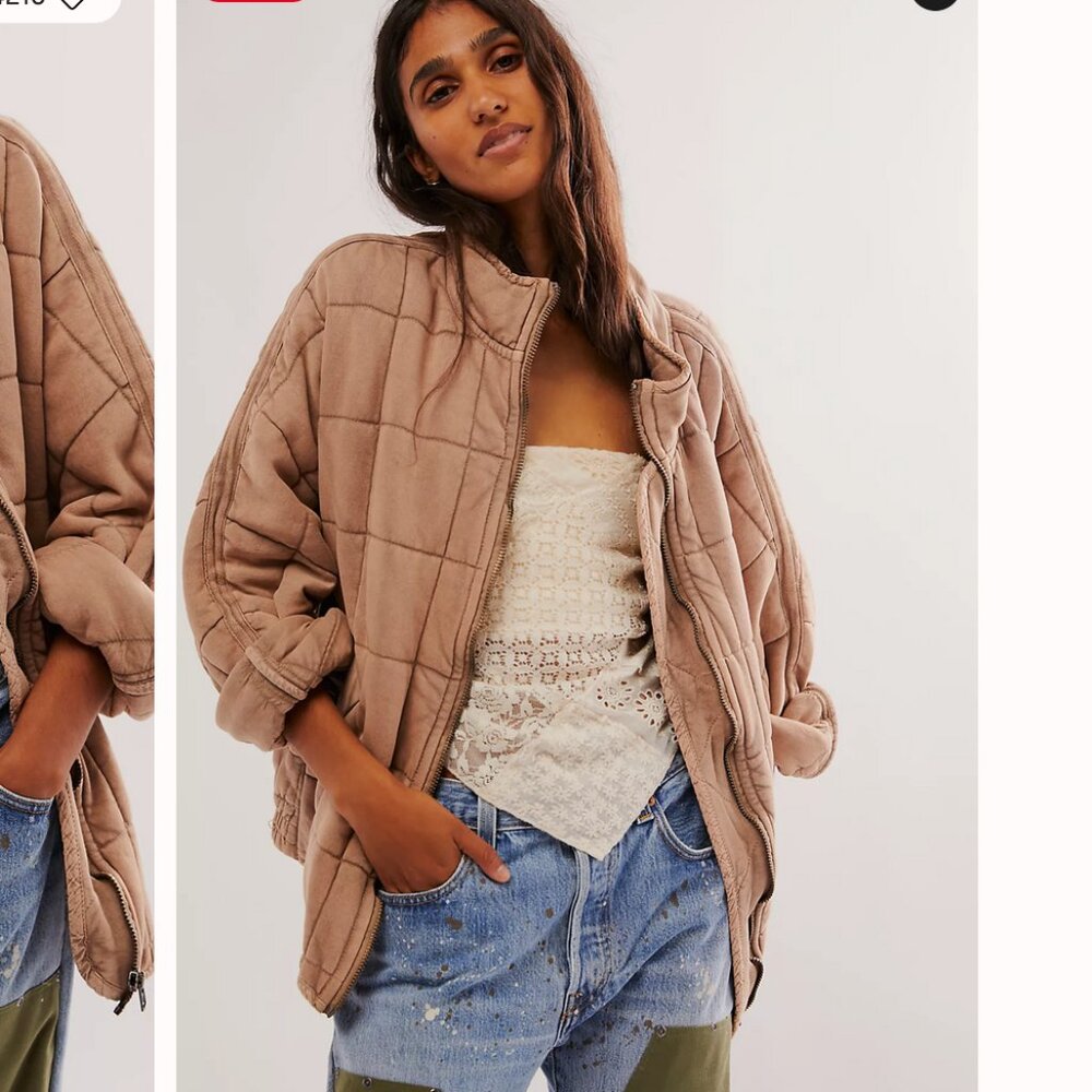 free people Dolman Quilted Knit Jacket size small